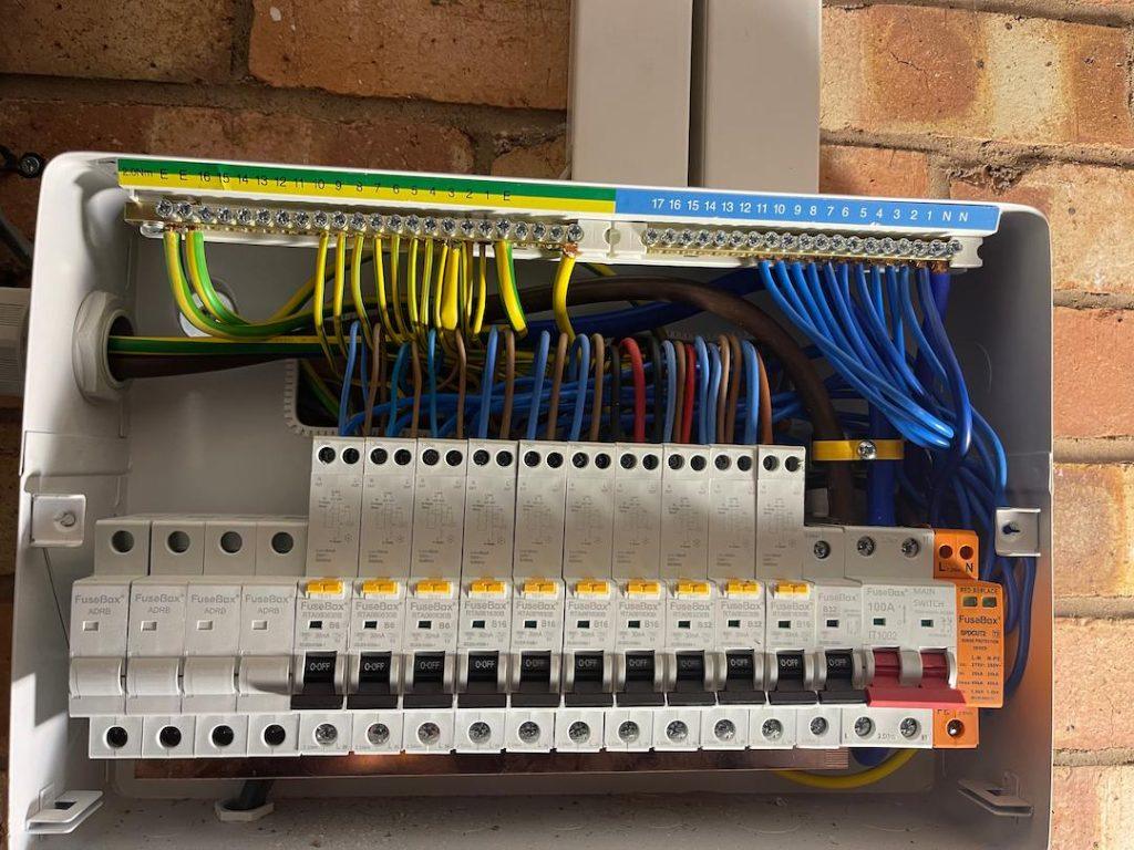 Example of consumer unit electrical work